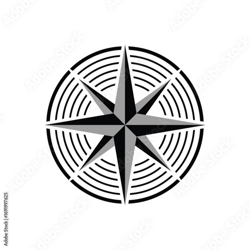 Compass Logo Design, North South East West Northeast Northwest Southeast Symbol Graphic Vector	