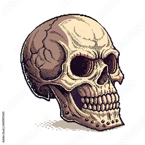 Showcasing Create Bold Stroke Pixel Cursed Skull Bac Vibrant Creative Visual