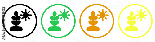 photosynthesis icon in outline color style vector illustration