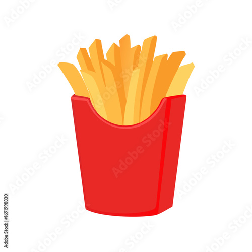 French fries flat design isolated on white background