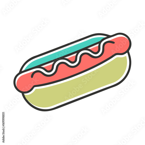 Hot dog flat design isolated on white background