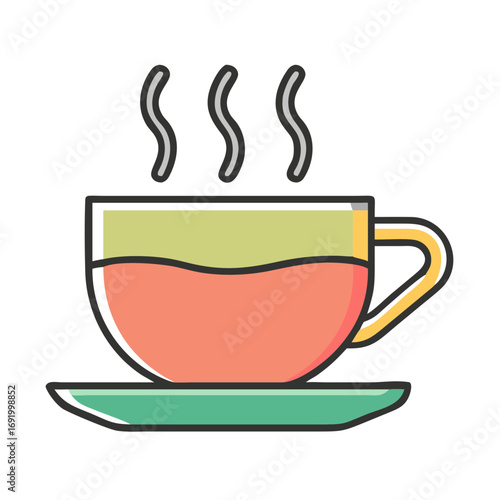 Coffee cup flat design isolated on white background