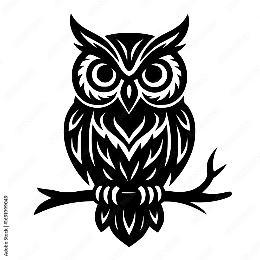 Fototapeta premium Tribal Style Halloween Owl SVG