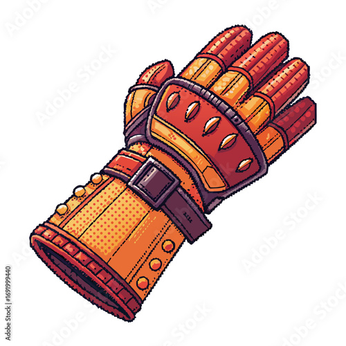 Dynamic Create Bold Stroke Pixel Gauntlet Gloves Premium Digital Asset