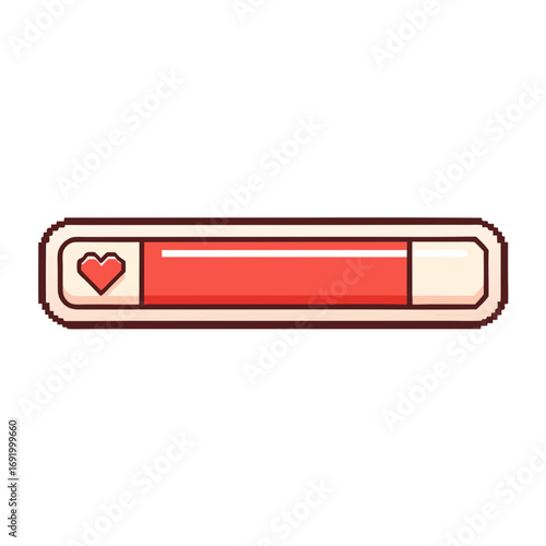 Create Bold Stroke Pixel Health Bar Empty Professional Photo Perfect for Editorial Content