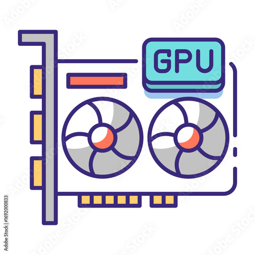 This Graphic card icon is suitable for Computer Component.