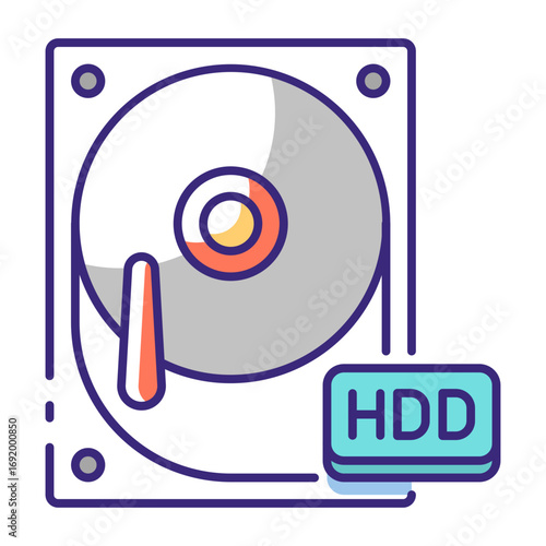 This HDD icon is suitable for Computer Component.