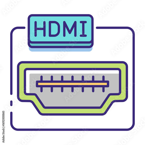 This HDMI port icon is suitable for Computer Component.