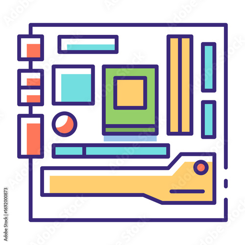 This Motherboard icon is suitable for Computer Component.