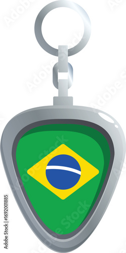 Keychain featuring brazilian flag, celebrating brazilian identity and national pride