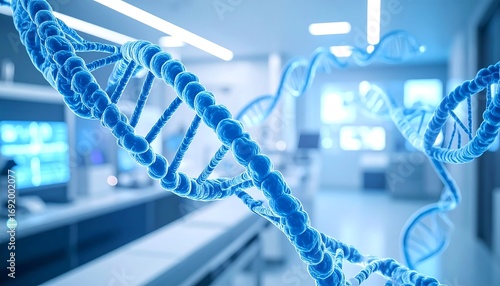 DNA helix in a modern lab
