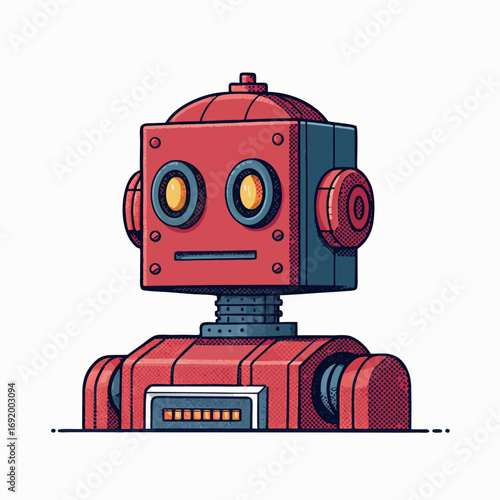 Depicting Create Bold Stroke Pixel Robot Head Backg Dynamic Creative Visual