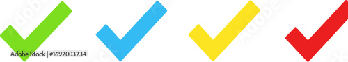 Colorful check mark symbols for success selection choices and approval notifications vector