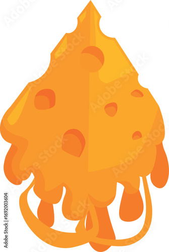 orange cheese melting down, cartoon style clip art preview