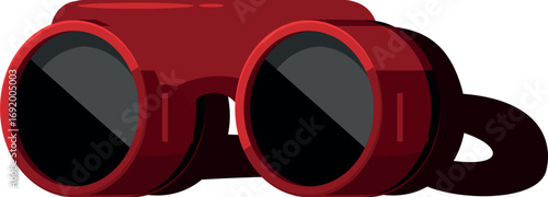 Red binoculars facilitating enhanced vision and exploration, perfect for observation and discovery