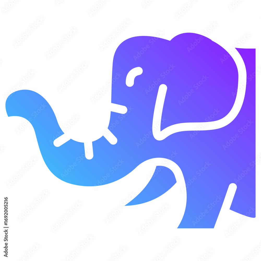 Obraz premium elephant gradient fill icon
