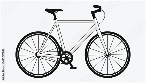 Minimalist Line Art Illustration of a Classic Road Bicycle, Perfect for Sustainable Urban Commuting and Promoting a Healthy, Active Lifestyle