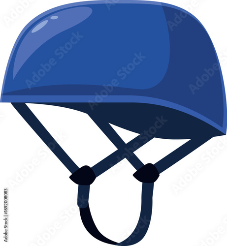 Blue climbing helmet ensuring safety during mountaineering and other risky activities