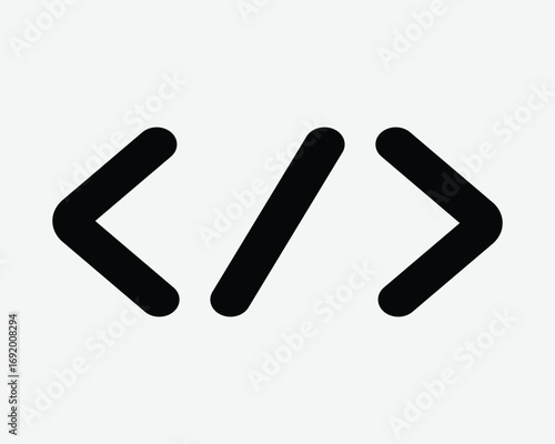 Coding Icon IT Information Technology Code Programming Digital Web Network Sign Computer Website Software Development Online Browser Symbol Line Tech