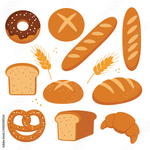 Assortment of Freshly Baked Bread and Pastries