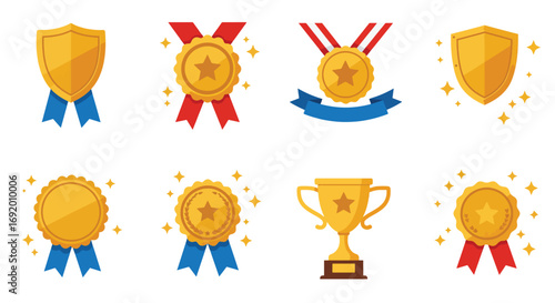 Collection of Golden Awards and Trophies