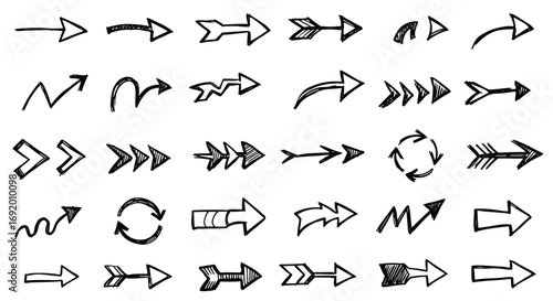 Collection of HandDrawn Arrow Icons and Symbols