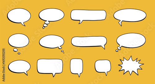 Collection of HandDrawn Speech Bubbles.