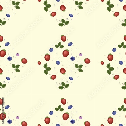 Seamless pattern of a frame of berries on a light background