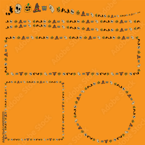 The Line art Halloween cartoon style for Holiday concept.