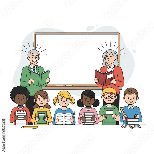 Inspiring educators share knowledge with eager young students in a classroom setting