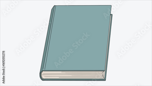 Teal Hardcover Book A Simple Illustration of a Closed Book