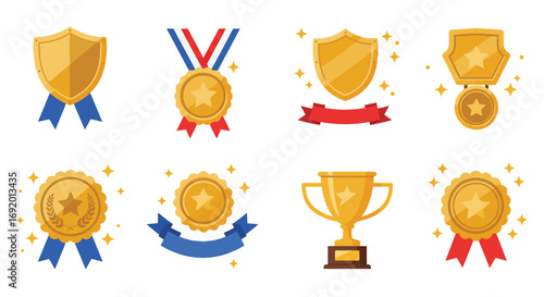 Golden Trophies and Medals Collection for Achievement 1.