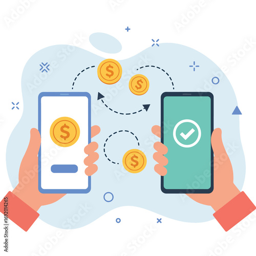 Mobile Payment Transaction Between Two Smartphones.