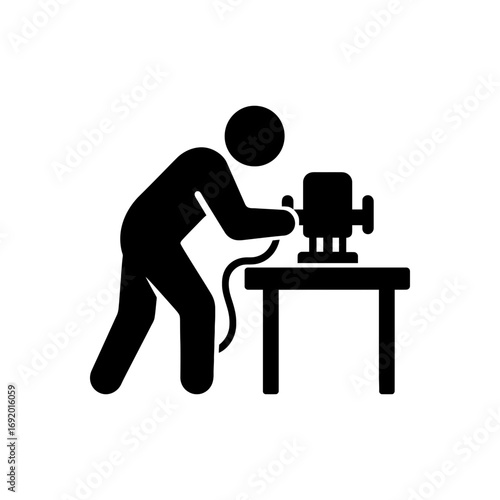 Man Using Router Icon