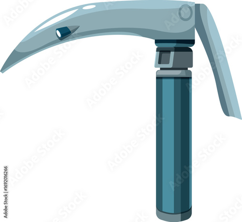 Medical laryngoscope with attached miller blade, used for intubation procedures in healthcare settings