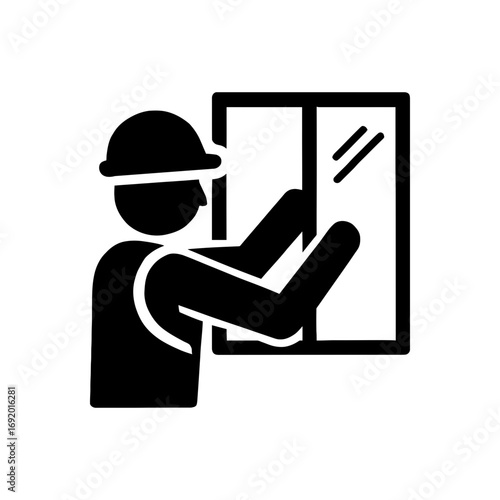 Window Installation Worker Icon