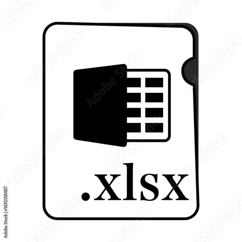 XLSXファイル形式 ドキュメントファイル モノクロ〜XLSX file format, document file, monochrome〜