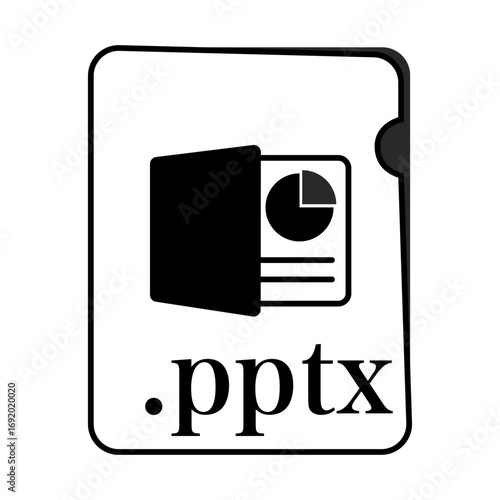 PPTXファイル形式 ドキュメントファイル モノクロ〜PPTX file format, document file, monochrome〜