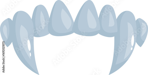 Cartoon drawing of vampire teeth bared menacingly, perfect for halloween projects