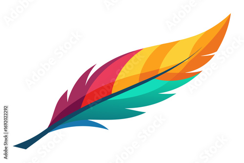 set of colorful feathers