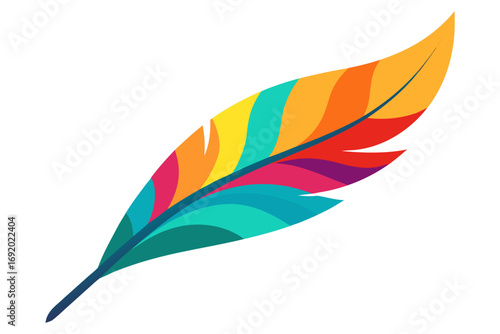 set of colorful feathers
