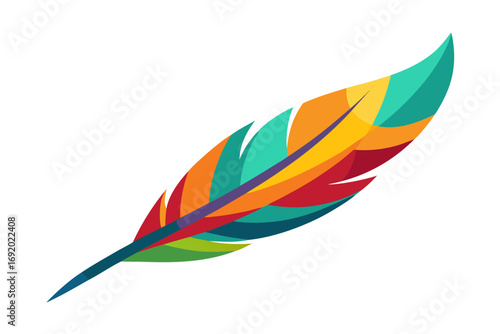 colorful feathers isolated on white