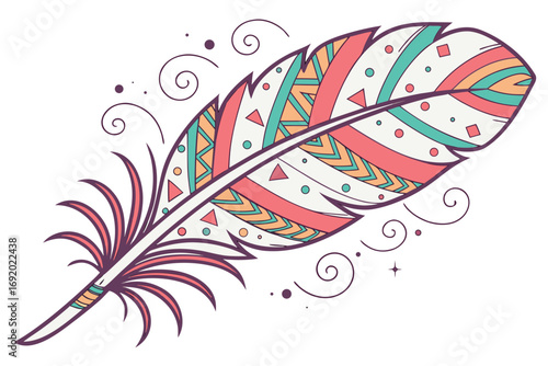 vector illustration of a feather