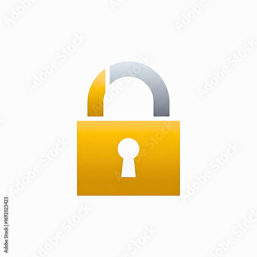 Golden padlock icon with gray shackle symbolizing security and privacy.