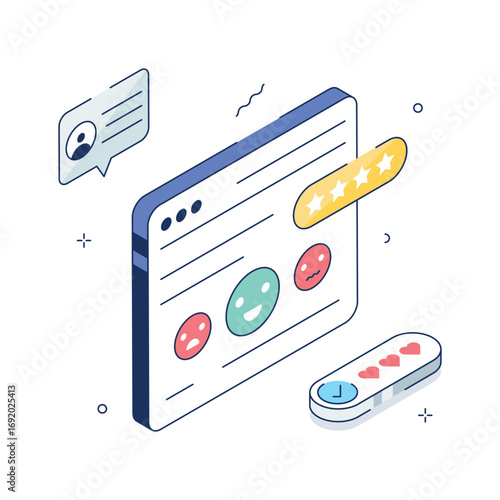Online customer feedback interface with positive and negative ratings