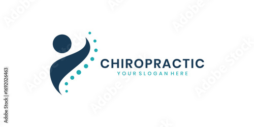 Modern abstract chiropractic logo design with human spine symbol