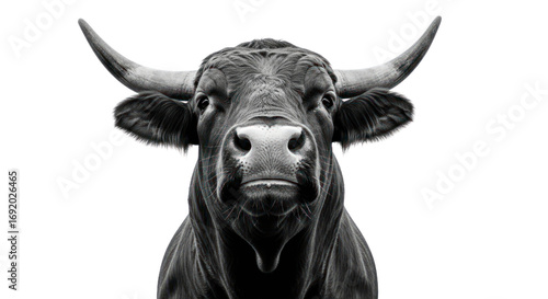 Black and white bull portrait