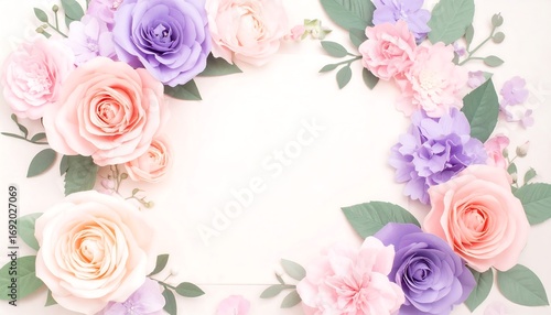 Pastel floral frame