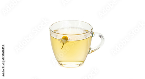 Chamomile tea in glass cup