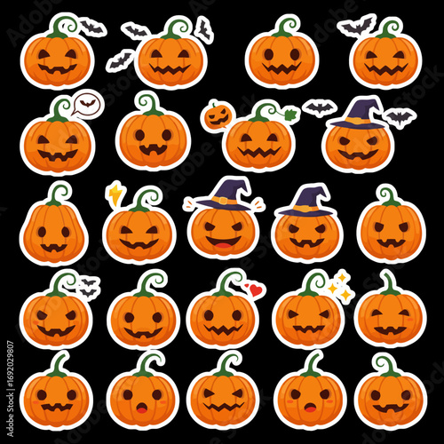 Cute Halloween Pumpkin Faces Collection